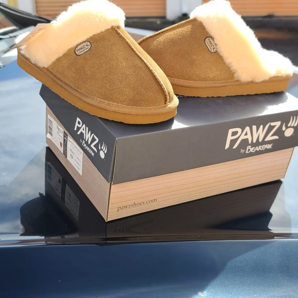 Pawz Hickory Brown Mackenzie Genuine Suede Womens Slipper By BearPaw